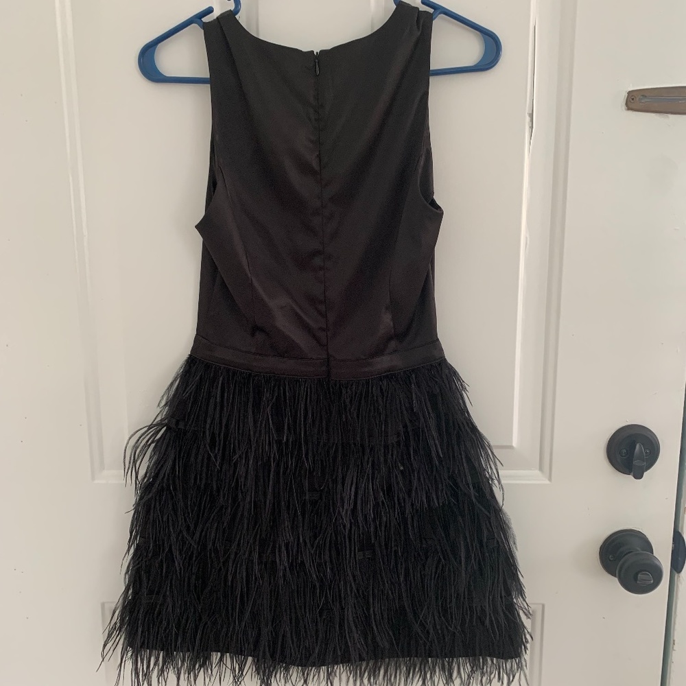 Sugar lips black feather dress